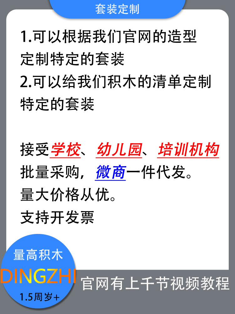 量高大颗粒积木套装定制(图1)